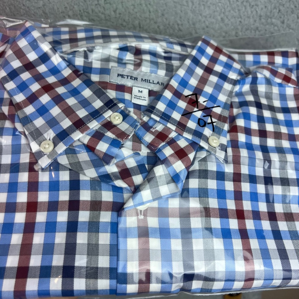 Peter Millar Mens Medium Performance Check Button… - image 9